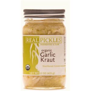 Real Pickles Organic Fermented Garlic Kraut 15 Oz